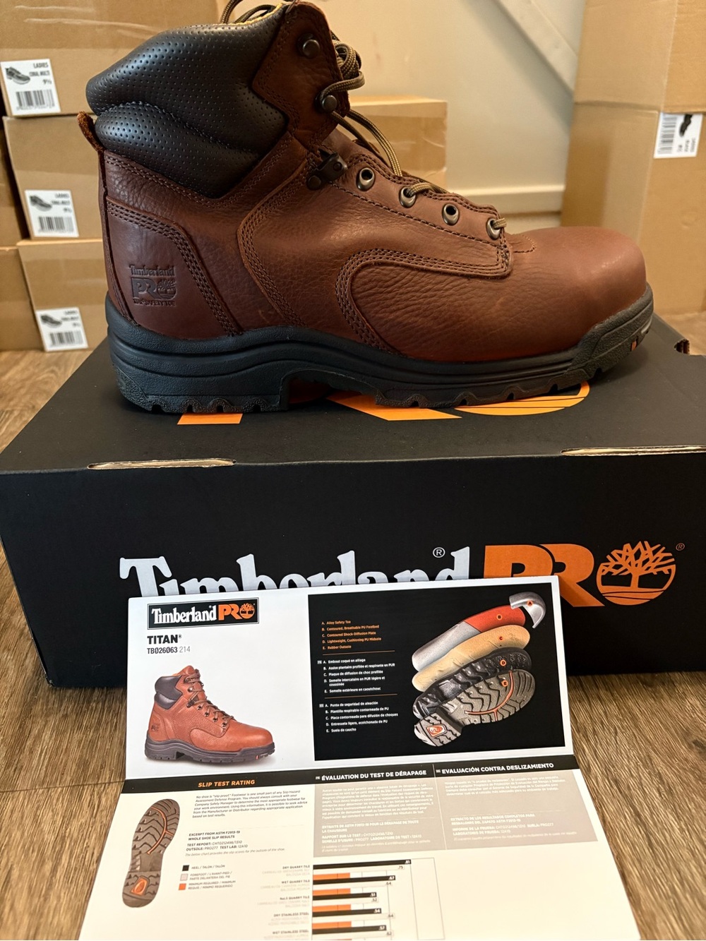 Timberland PRO TITAN Brown and Black Men's Work Boot 6” Alloy safety toe